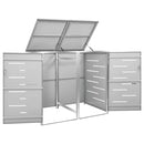 tsilova Tsilova Deutschland Abfallbehälter-Verkleidungen Mülltonnenbox für 2 Tonnen 138x77,5x115,5 cm Edelstahl