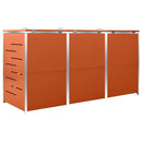 tsilova Tsilova Deutschland Abfallbehälter-Verkleidungen Mülltonnenbox für 3 Tonnen 207x77,5x115 cm Edelstahl