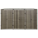 tsilova Tsilova Deutschland Abfallbehälter-Verkleidungen Mülltonnenbox für 3 Tonnen Grau 207x80x117 cm Poly Rattan
