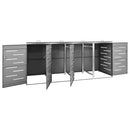 tsilova Tsilova Deutschland Abfallbehälter-Verkleidungen Mülltonnenbox für 4 Tonnen 276,5x77,5x115,5 cm Edelstahl