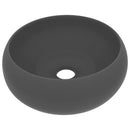 tsilova Tsilova Deutschland Badezimmer-Waschbecken Luxuriöses Waschbecken Rund Matt Dunkelgrau 40x15 cm Keramik