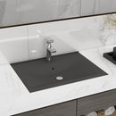 tsilova Tsilova Deutschland Badezimmer-Waschbecken Luxus-Waschbecken mit Hahnloch Matt-Dunkelgrau 60x46 cm Keramik