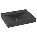 tsilova Tsilova Deutschland Badezimmer-Waschbecken Luxus-Waschbecken mit Hahnloch Matt-Dunkelgrau 60x46 cm Keramik