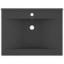 tsilova Tsilova Deutschland Badezimmer-Waschbecken Luxus-Waschbecken mit Hahnloch Matt-Dunkelgrau 60x46 cm Keramik