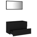 tsilova Tsilova Deutschland Badezimmermöbel-Sets 2-tlg. Badmöbel-Set Schwarz Holzwerkstoff