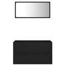 tsilova Tsilova Deutschland Badezimmermöbel-Sets 2-tlg. Badmöbel-Set Schwarz Holzwerkstoff