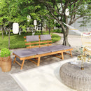 tsilova Tsilova Deutschland Gartenbänke 2-in-1 Gartenliege mit Auflage 190 cm Massivholz Akazie