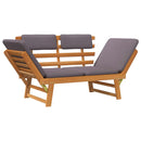 tsilova Tsilova Deutschland Gartenbänke 2-in-1 Gartenliege mit Auflage 190 cm Massivholz Akazie