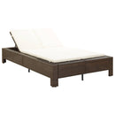 tsilova Tsilova Deutschland Gartenbetten 2-Personen-Sonnenliege mit Auflage Braun Poly Rattan