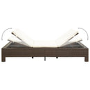 tsilova Tsilova Deutschland Gartenbetten 2-Personen-Sonnenliege mit Auflage Braun Poly Rattan