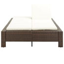 tsilova Tsilova Deutschland Gartenbetten 2-Personen-Sonnenliege mit Auflage Braun Poly Rattan