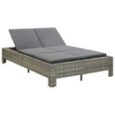 tsilova Tsilova Deutschland Gartenbetten 2-Personen-Sonnenliege mit Auflage Grau Poly Rattan