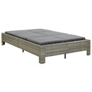 tsilova Tsilova Deutschland Gartenbetten 2-Personen-Sonnenliege mit Auflage Grau Poly Rattan