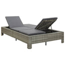 tsilova Tsilova Deutschland Gartenbetten 2-Personen-Sonnenliege mit Auflage Grau Poly Rattan