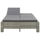 tsilova Tsilova Deutschland Gartenbetten 2-Personen-Sonnenliege mit Auflage Grau Poly Rattan