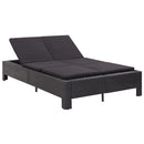 tsilova Tsilova Deutschland Gartenbetten 2-Personen-Sonnenliege mit Auflage Schwarz Poly Rattan