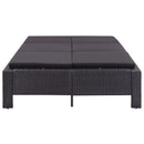tsilova Tsilova Deutschland Gartenbetten 2-Personen-Sonnenliege mit Auflage Schwarz Poly Rattan