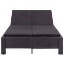 tsilova Tsilova Deutschland Gartenbetten 2-Personen-Sonnenliege mit Auflage Schwarz Poly Rattan