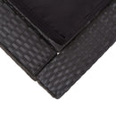 tsilova Tsilova Deutschland Gartenbetten 2-Personen-Sonnenliege mit Auflage Schwarz Poly Rattan