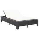 tsilova Tsilova Deutschland Gartenbetten 2-Personen-Sonnenliege mit Auflage Schwarz Poly Rattan