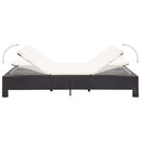 tsilova Tsilova Deutschland Gartenbetten 2-Personen-Sonnenliege mit Auflage Schwarz Poly Rattan