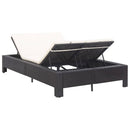 tsilova Tsilova Deutschland Gartenbetten 2-Personen-Sonnenliege mit Auflage Schwarz Poly Rattan