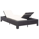 tsilova Tsilova Deutschland Gartenbetten 2-Personen-Sonnenliege mit Auflage Schwarz Poly Rattan