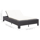 tsilova Tsilova Deutschland Gartenbetten 2-Personen-Sonnenliege mit Auflage Schwarz Poly Rattan