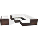 tsilova Tsilova Deutschland Gartenmöbel-Sets 10-tlg. Garten-Lounge-Set mit Auflagen Poly Rattan Braun