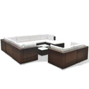 tsilova Tsilova Deutschland Gartenmöbel-Sets 10-tlg. Garten-Lounge-Set mit Auflagen Poly Rattan Braun