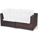 tsilova Tsilova Deutschland Gartenmöbel-Sets 10-tlg. Garten-Lounge-Set mit Auflagen Poly Rattan Braun