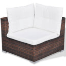 tsilova Tsilova Deutschland Gartenmöbel-Sets 10-tlg. Garten-Lounge-Set mit Auflagen Poly Rattan Braun