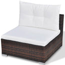 tsilova Tsilova Deutschland Gartenmöbel-Sets 10-tlg. Garten-Lounge-Set mit Auflagen Poly Rattan Braun