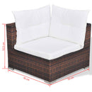 tsilova Tsilova Deutschland Gartenmöbel-Sets 10-tlg. Garten-Lounge-Set mit Auflagen Poly Rattan Braun