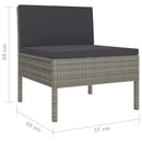 tsilova Tsilova Deutschland Gartenmöbel-Sets 10-tlg. Garten-Lounge-Set mit Auflagen Poly Rattan Grau