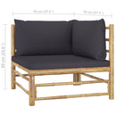 tsilova Tsilova Deutschland Gartenmöbel-Sets 10-tlg. Garten-Lounge-Set mit Dunkelgrauen Kissen Bambus