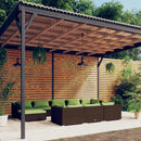 tsilova Tsilova Deutschland Gartenmöbel-Sets 10-tlg. Garten-Lounge-Set mit Kissen Braun Poly Rattan