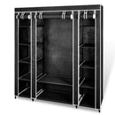 tsilova Tsilova Deutschland Kleiderschränke Stoffschrank mit Fächern Kleiderstangen 45×150×176 cm Schwarz