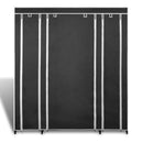 tsilova Tsilova Deutschland Kleiderschränke Stoffschrank mit Fächern Kleiderstangen 45×150×176 cm Schwarz