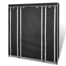 tsilova Tsilova Deutschland Kleiderschränke Stoffschrank mit Fächern Kleiderstangen 45×150×176 cm Schwarz