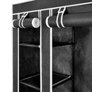 tsilova Tsilova Deutschland Kleiderschränke Stoffschrank mit Fächern Kleiderstangen 45×150×176 cm Schwarz