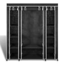 tsilova Tsilova Deutschland Kleiderschränke Stoffschrank mit Fächern Kleiderstangen 45×150×176 cm Schwarz
