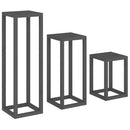 tsilova Tsilova Deutschland Pflanzenständer 3-tlg. Pflanzenständer-Set Grau Massivholz Kiefer