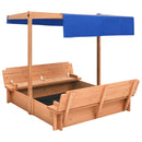 tsilova Tsilova Deutschland Sandkästen Sandkasten mit Dach Tannenholz 112x112x112 cm