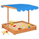 tsilova Tsilova Deutschland Sandkästen Sandkasten mit Verstellbarem Dach Tannenholz 115x115x115 cm