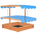 tsilova Tsilova Deutschland Sandkästen Sandkasten mit Verstellbarem Dach Tannenholz 115x115x115 cm