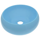 tsilova vidaXL Badezimmer-Waschbecken Luxuriöses Waschbecken Rund Matt Hellblau 40x15 cm Keramik