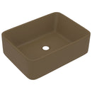 tsilova vidaXL Badezimmer-Waschbecken Luxus-Waschbecken Matt Creme 41x30x12 cm Keramik