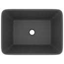 tsilova vidaXL Badezimmer-Waschbecken Luxus-Waschbecken Matt Dunkelgrau 41x30x12 cm Keramik
