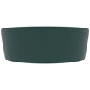 tsilova vidaXL Badezimmer-Waschbecken Luxus-Waschbecken mit Überlauf Matt Dunkelgrün 36x13 cm Keramik